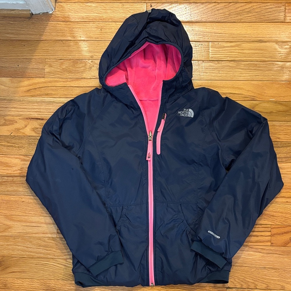 The North Face reversible Dark Blue and Hot Pink Jacket